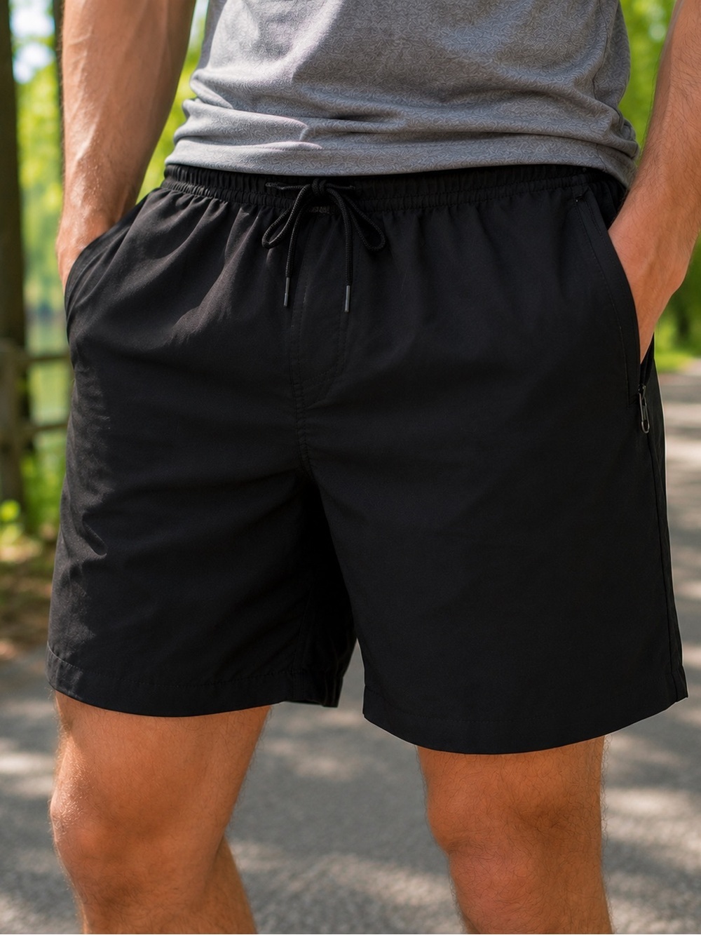 NOMOLEN Men’s Quick Dry Athletic Shorts Black Size Large NWT